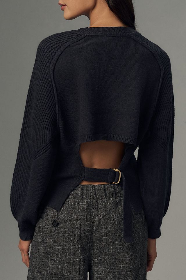 Pilcro Buckled Open-Back Sweater #1