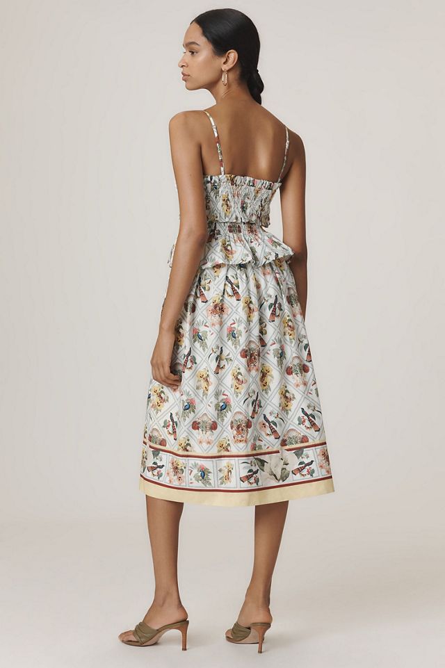 Smocked Peplum Midi Dress #4