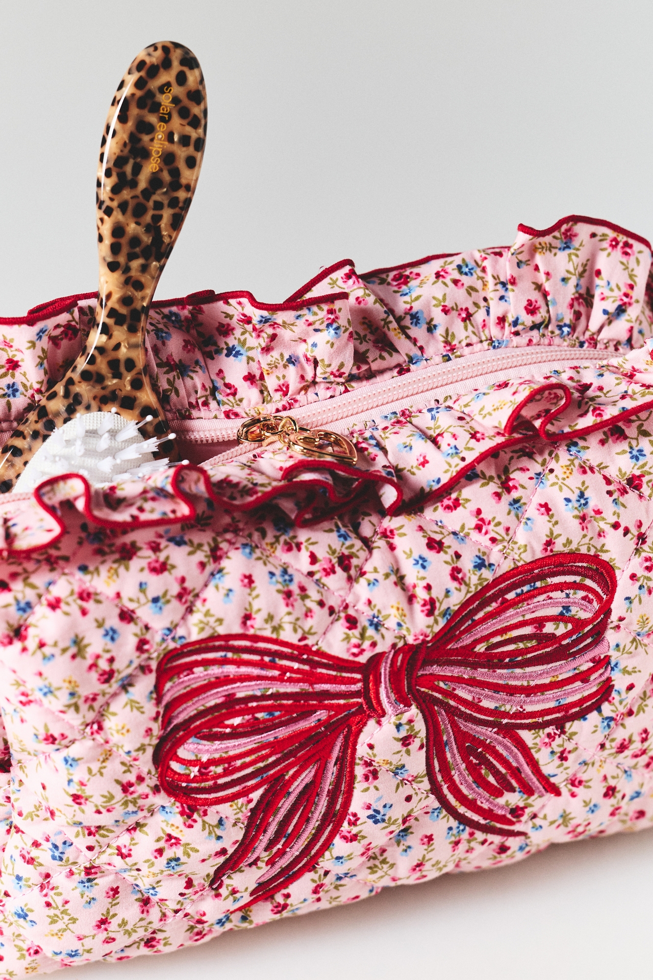 Shiraleah Valentines Bow Cosmetic Bag