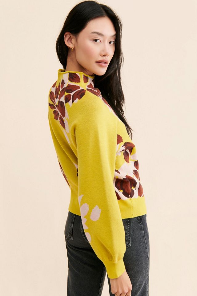 Floral Mock Neck Sweater #1