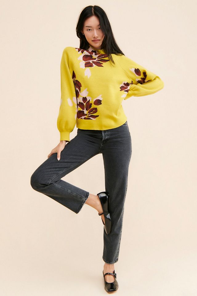 Floral Mock Neck Sweater #3