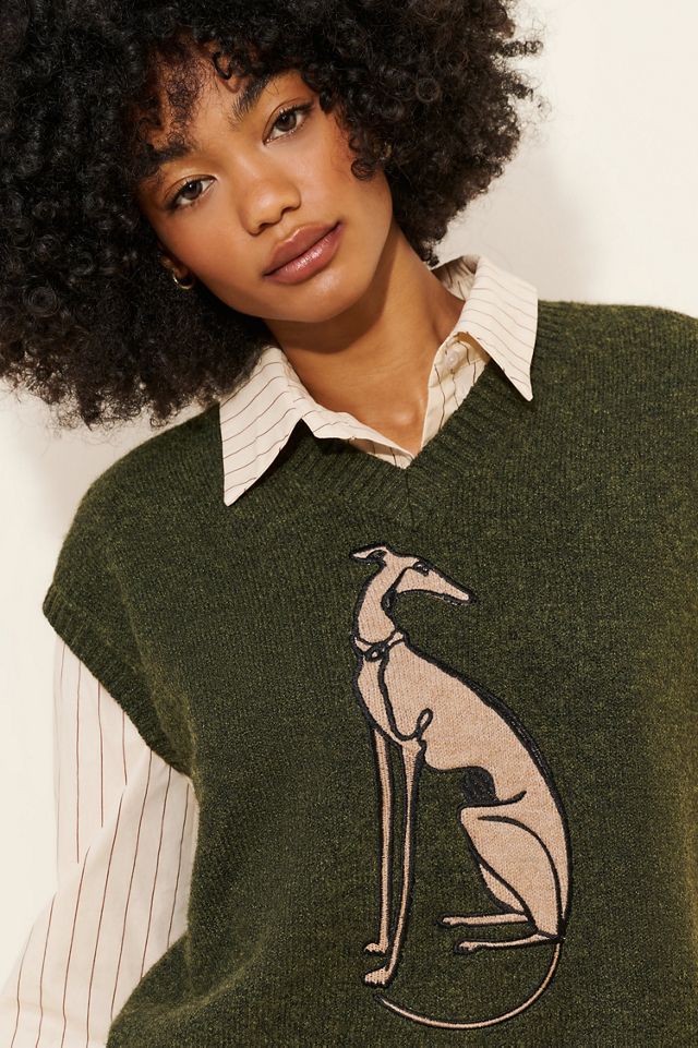 Another Girl Skinny Dog Sweater Vest #1