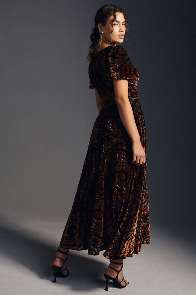 Catalina Burnout Velvet Dress #3