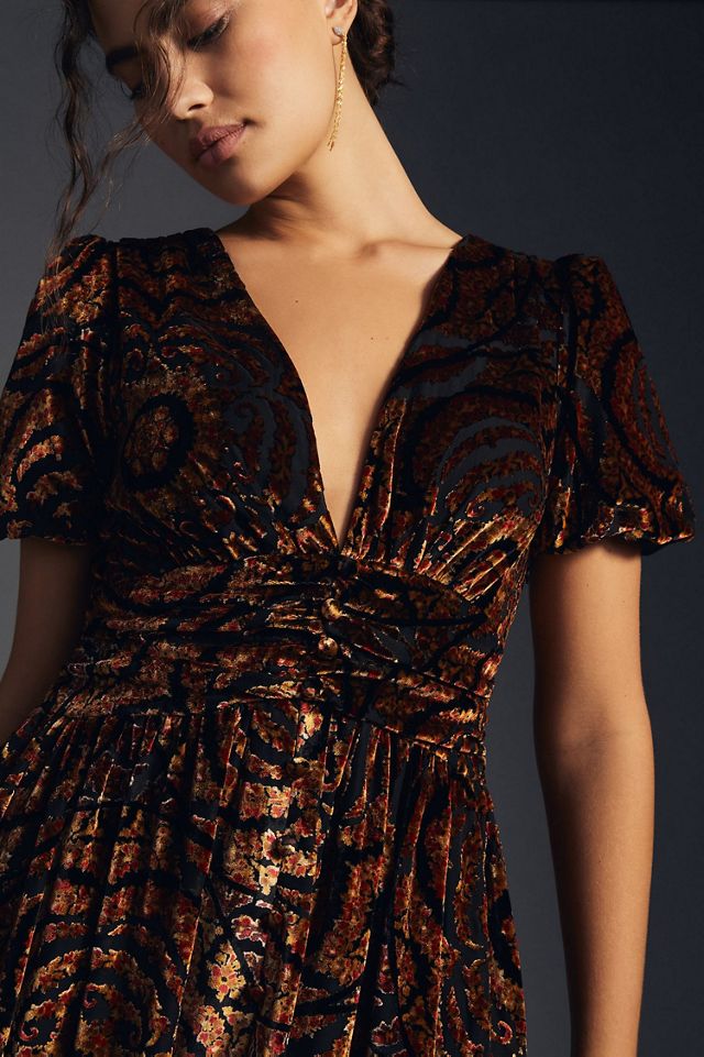 Catalina Burnout Velvet Dress #4