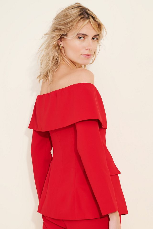 Extro Vert Off-The-Shoulder Structured Blazer #3