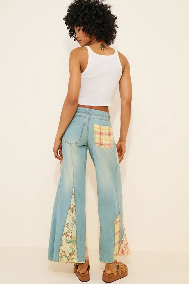 Pilcro The Adi Mid-Rise Relaxed Flare Jeans: Patchwork Edition #3