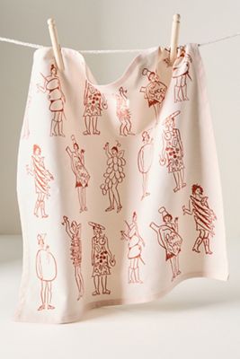 Phthalo Ruth x Julie Peach Dinner Girls Dish Towel