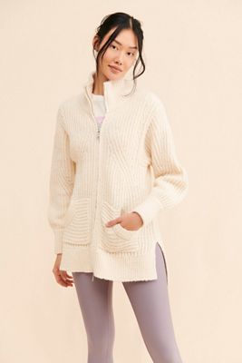 Pilcro Zip-Front Longline Cardigan