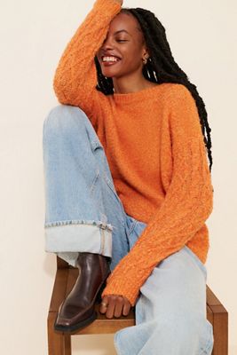 Pilcro Long-Sleeve V-Neck Oversized Popover Top