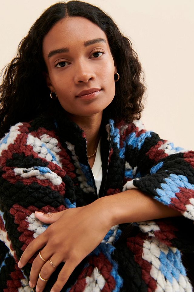 Damson Madder Agnes Crochet Half-Zip Pullover #1