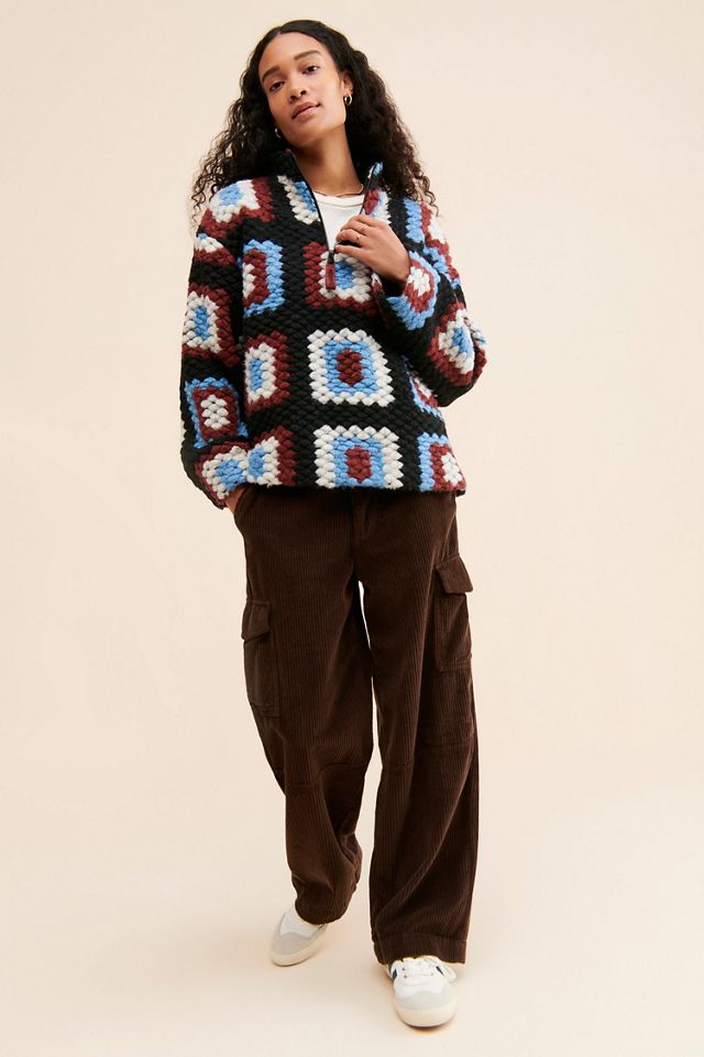 Damson Madder Agnes Crochet Half-Zip Pullover #3