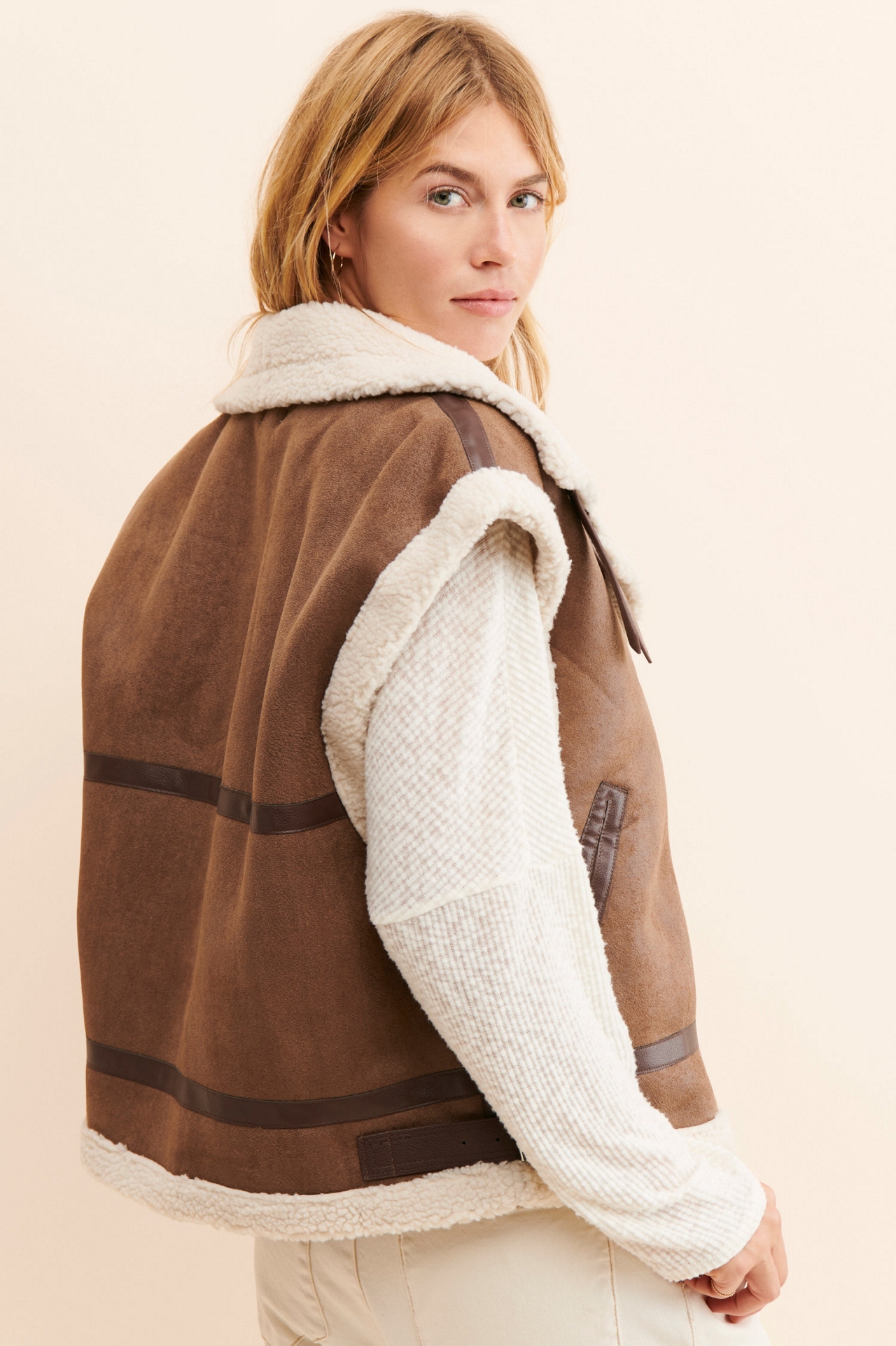 Moon River Ellie Shearling Vest