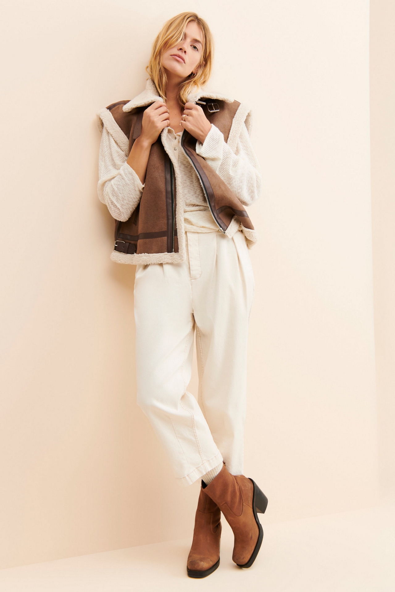 Moon River Ellie Shearling Vest