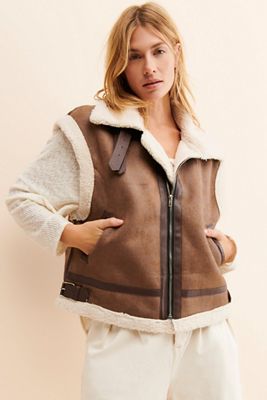 Moon River Ellie Shearling Vest