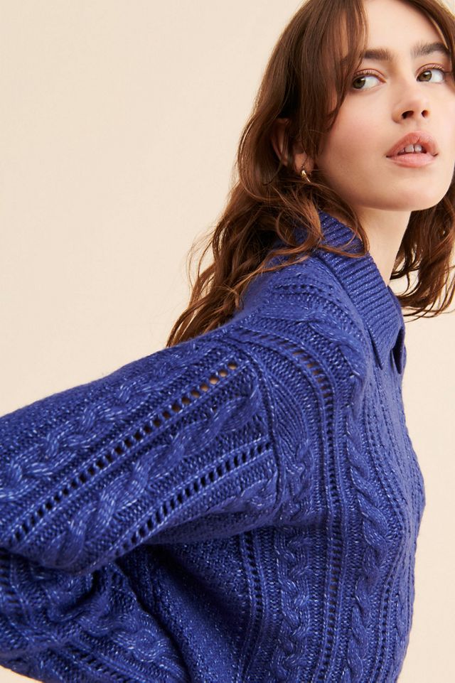 525 Cable Knit Polo Pullover #4