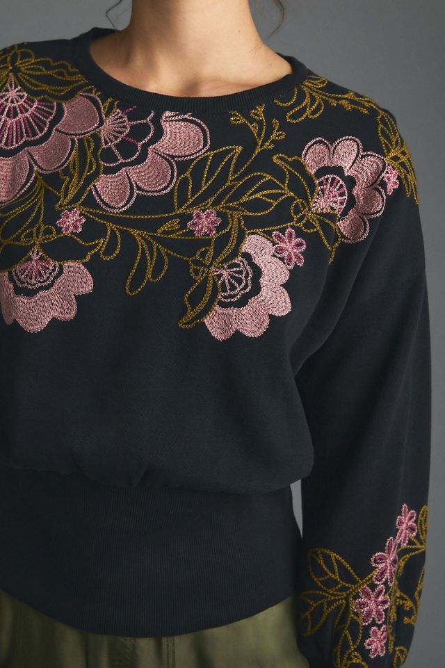 Embroidered Floral Sweatshirt #2