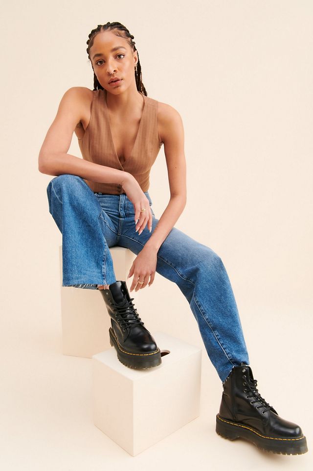 DL1961 Hepburn Wide-Leg Distressed Hem Jeans #2