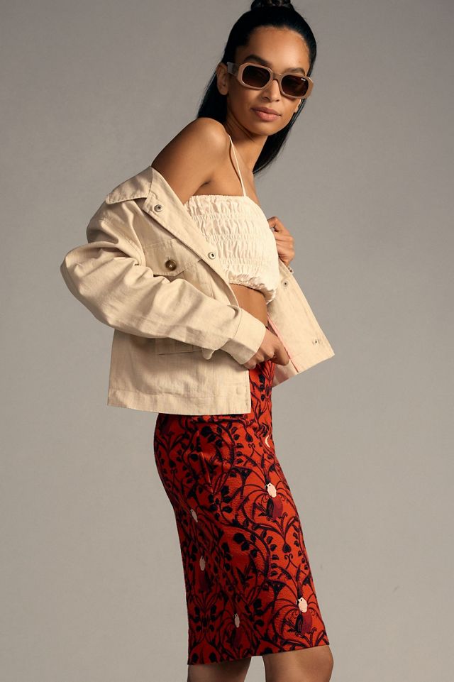 Maeve Slim Printed Skirt #3