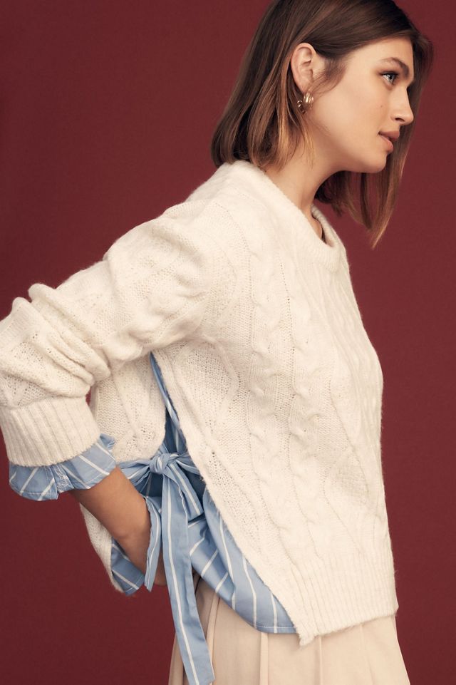 Cable Twofer Tie Sweater #1