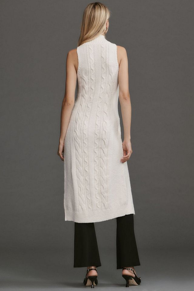 Long-Line Cable Tunic Sweater #1