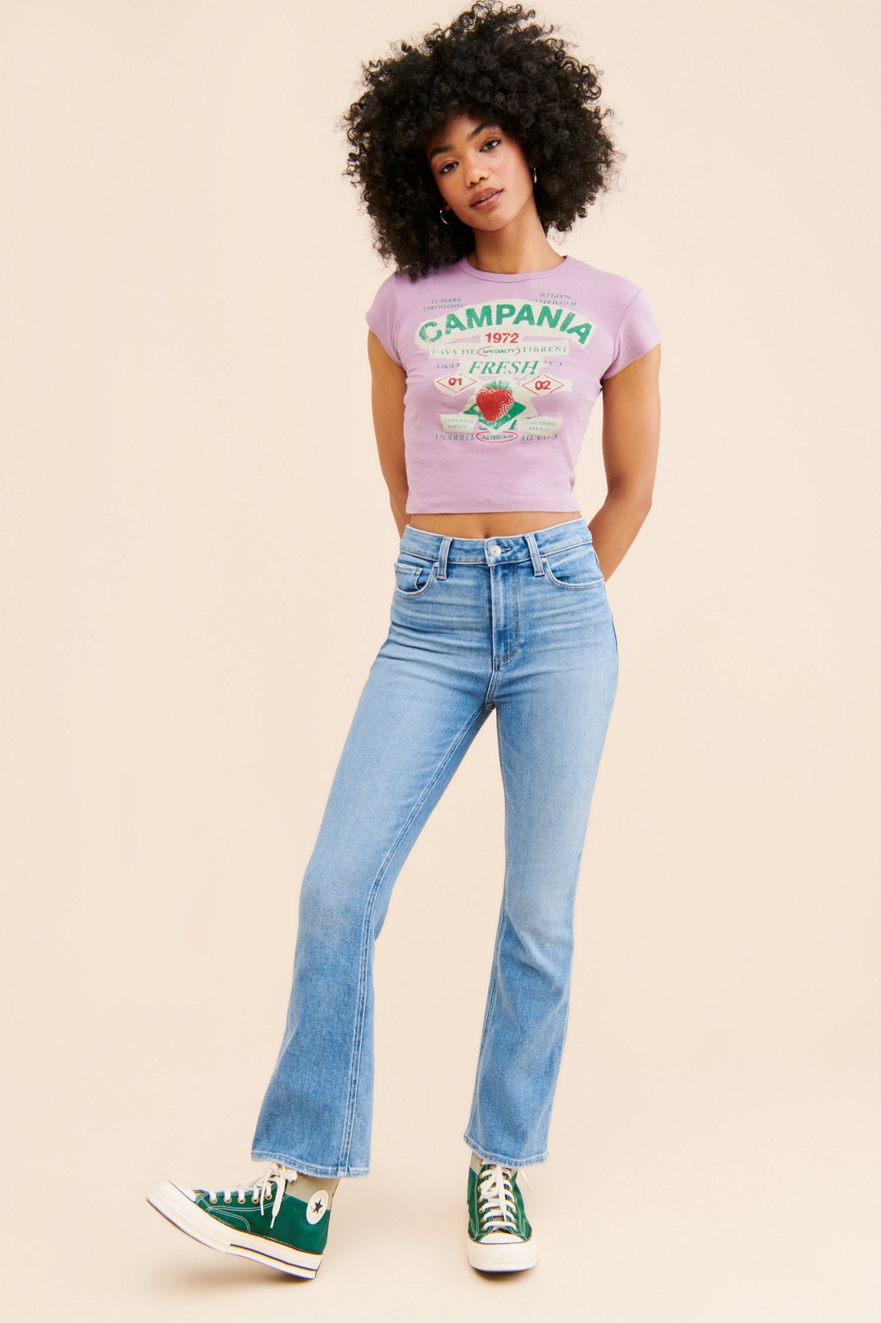 PAIGE Claudine Straight Leg Ankle Flare Jeans