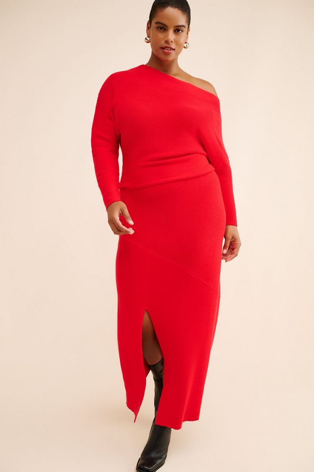 Eloquii One Shoulder Sweater Maxi Dress #1