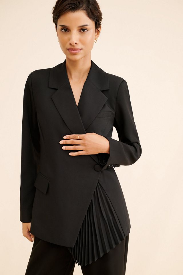 Avec Les Filles Classic Pleated Blazer #1