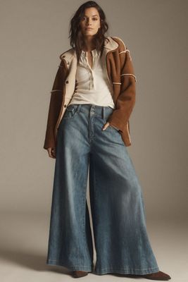 Pilcro Mid-Rise Ultra-Wide-Leg Jeans
