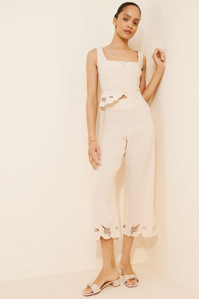 RIXO Iveta Linen Blend Trousers #1