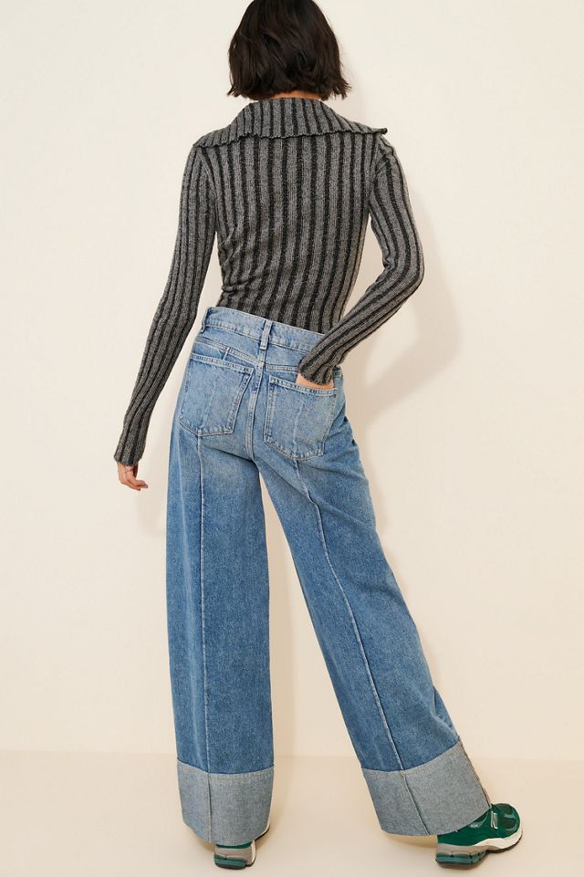 DL1961 Hepburn Wide-Leg Cuffed Jeans #4