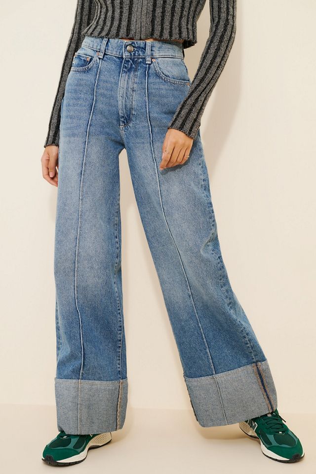 DL1961 Hepburn Wide-Leg Cuffed Jeans #1