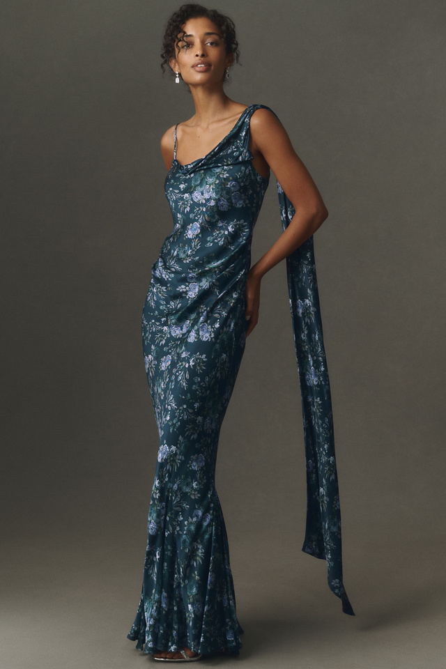 BHLDN Isla Scarf Printed Maxi Dress