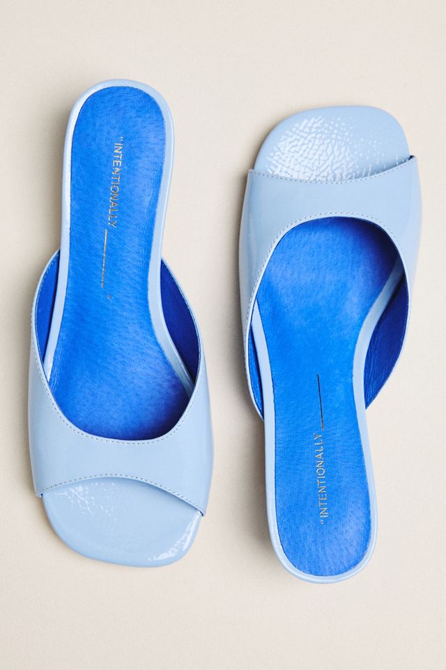 Intentionally Blank Patent Leather Kitten Heel Sandals #1