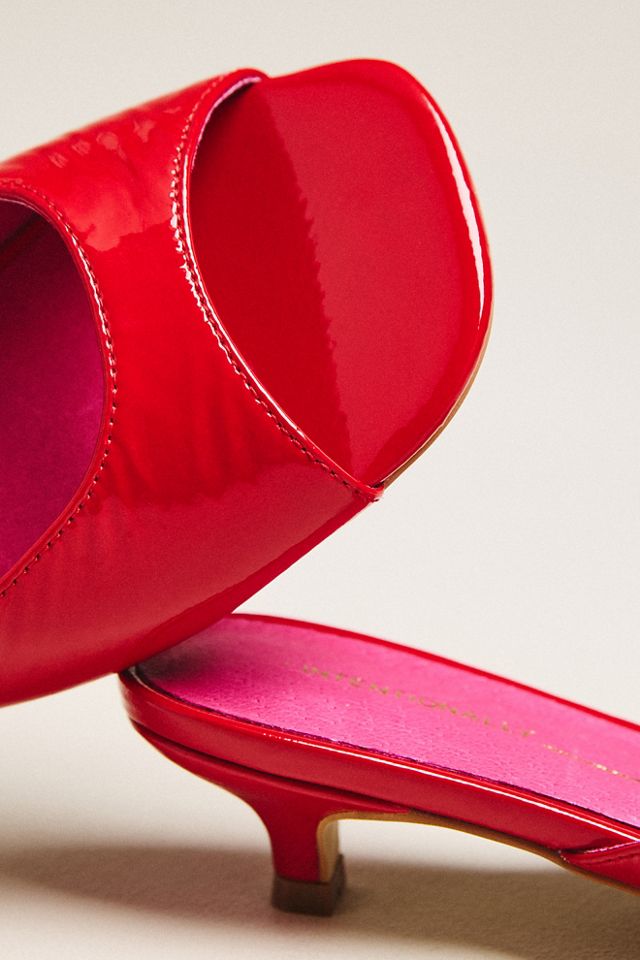 Intentionally Blank Patent Leather Kitten Heel Sandals #2