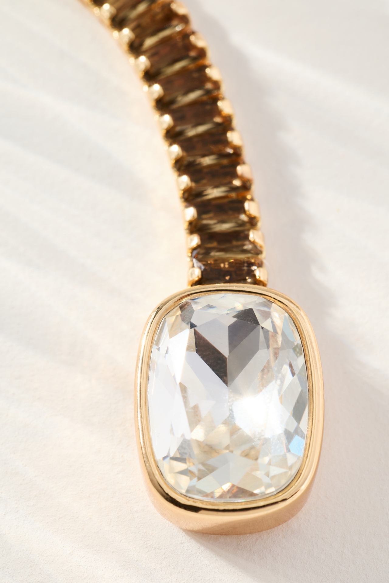 Layered Snake Chain Crystal Necklace