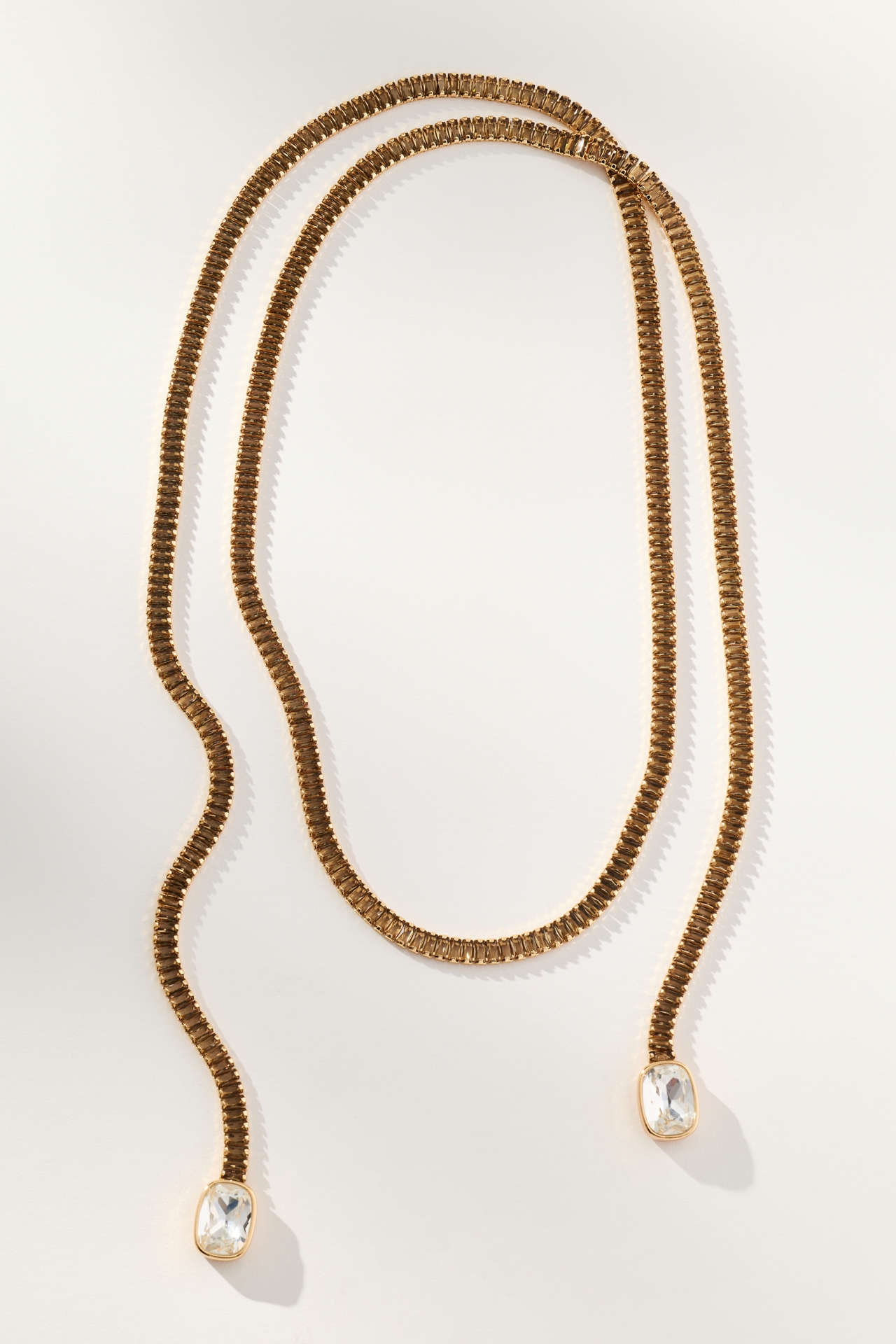 Layered Snake Chain Crystal Necklace