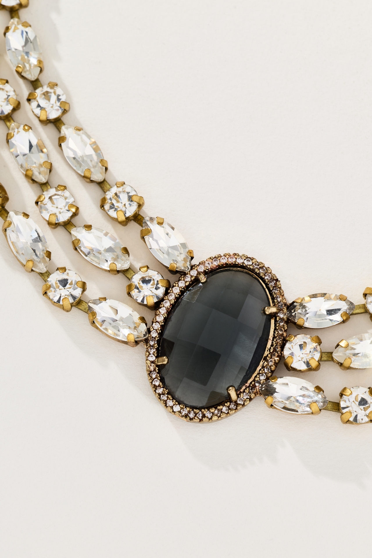 Layered Crystal Gem Necklace