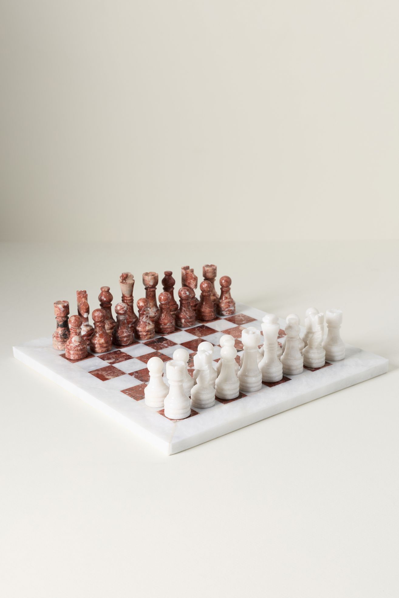 Pink Marble Chess Set - Pink, Standard, One Size