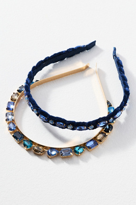 By Anthropologie Gemstone Headbands, Set Of 2 In Multi