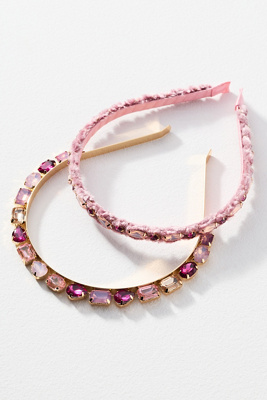 By Anthropologie Gemstone Headbands, Set Of 2 In Pink