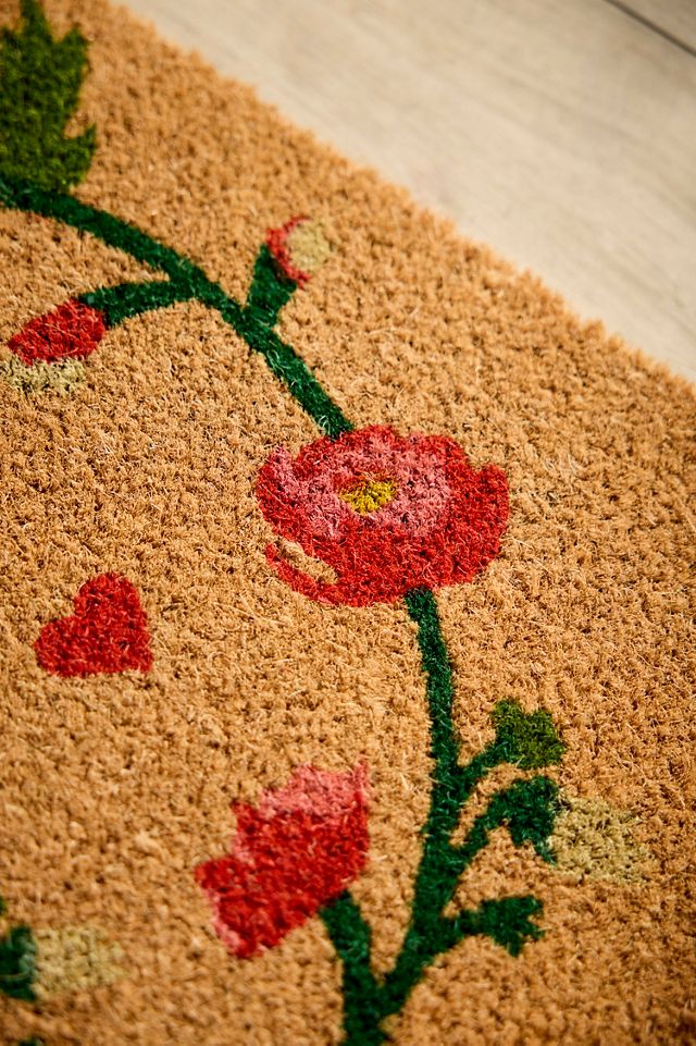 Heart + Vine Coir Doormat #1