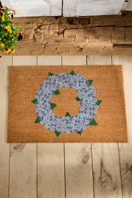 Hydrangea Wreath Coir Doormat