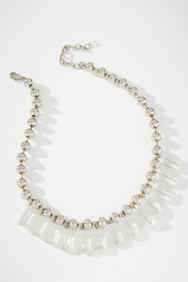 By Anthropologie Chunky Stone Necklace In Silver
