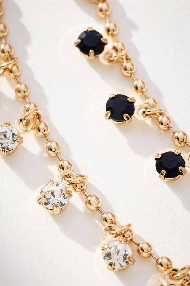 Delicate Layered Crystal Necklace #1