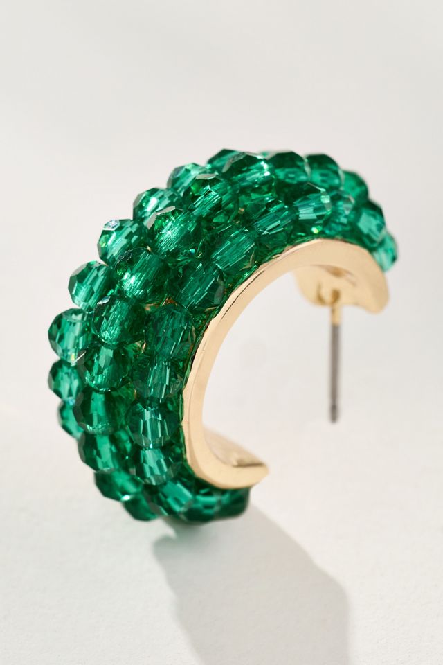 Stone Cluster Hoop Earrings #1