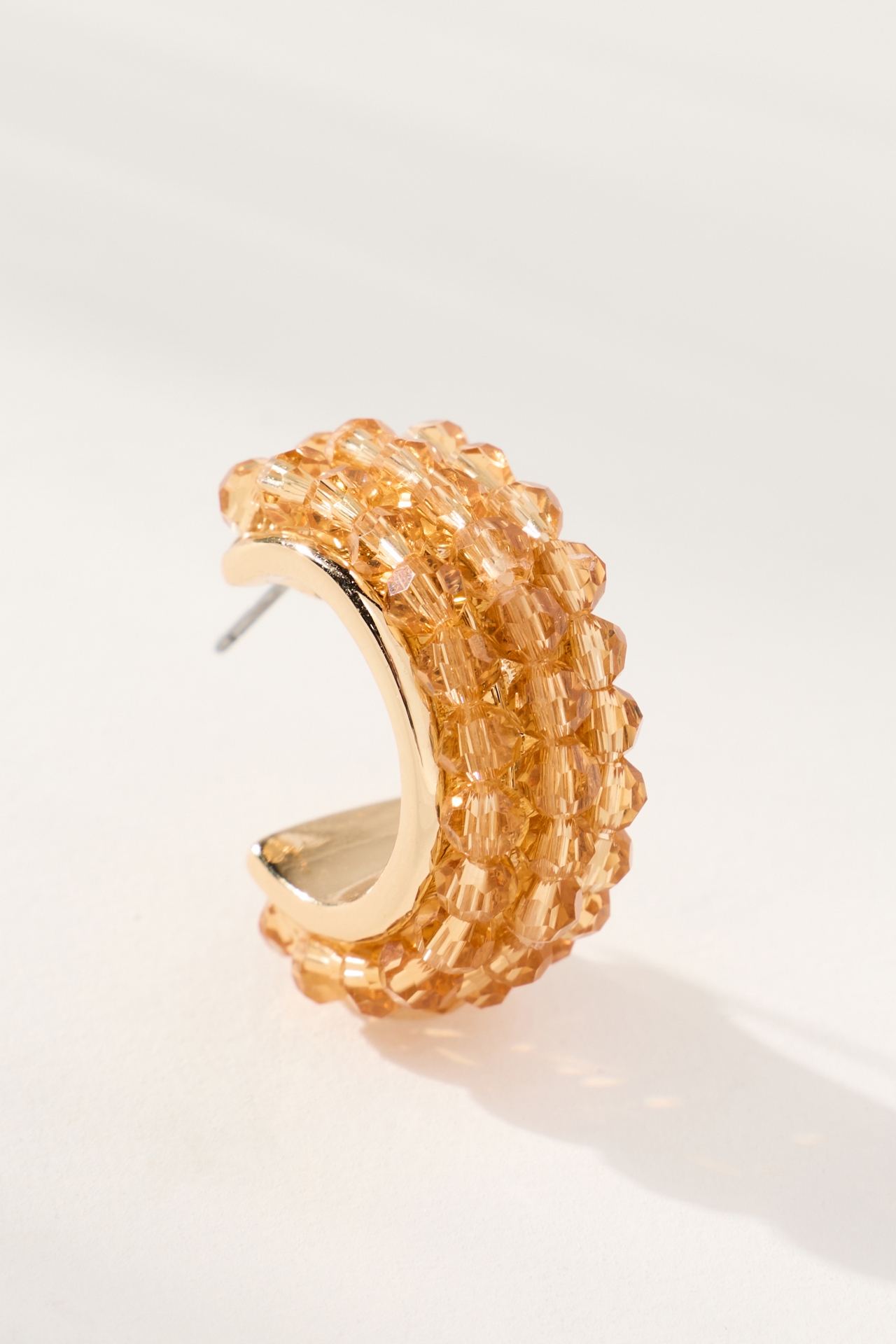 Stone Cluster Hoop Earrings