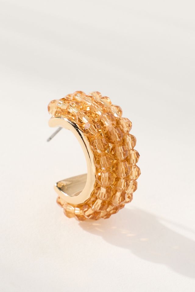 Stone Cluster Hoop Earrings #1