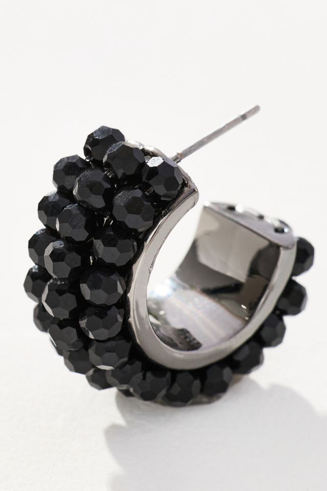 Stone Cluster Hoop Earrings #1