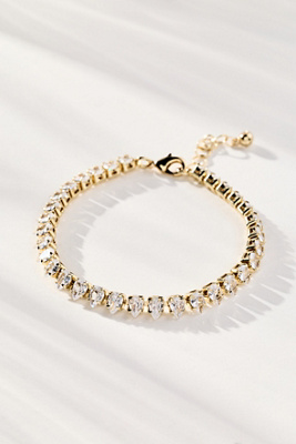 By Anthropologie High-shine Crystal Bracelet In Gold