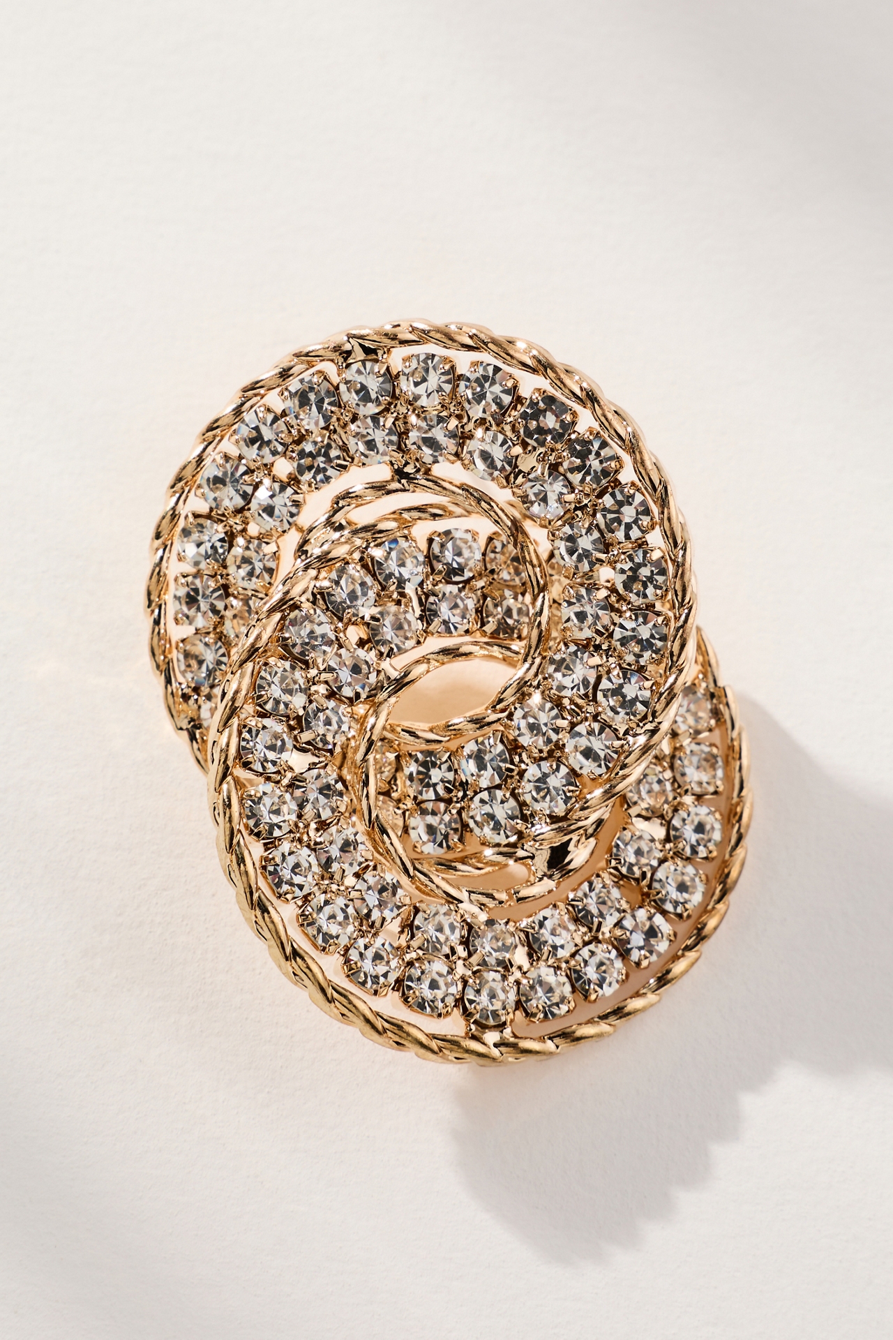 Linked Circular Crystal Earrings